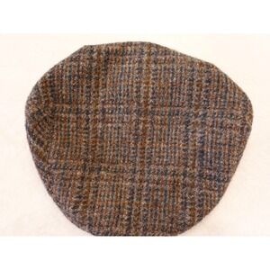 Vintage Dunn & Co Harris Tweed Hat 100% Wool Size 7 - 57cm Plaid Newsboy Gatsby
